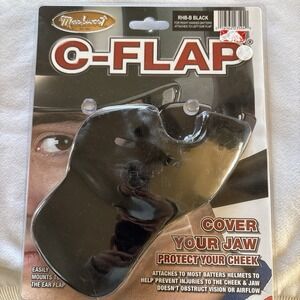 Markwort C-FLAP Jaw Cover - Right Handed Batter (RHB) Black - Baseball Softball
